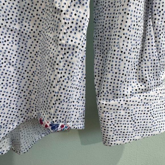 Robert Graham Men's White and Blue Polka Dot Shirt - Picture 7 of 8